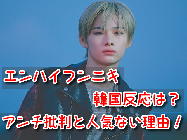 エンハイフン ニキ 韓国反応 アンチ 人気ない